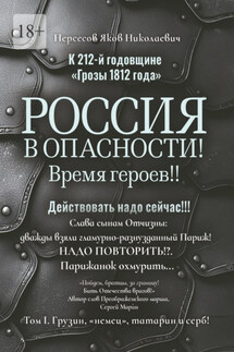 К 212-й годовщине «Грозы 1812 года». Россия в Опасности! Время героев!! Действовать надо сейчас!!! Том I. Грузин, «немец», татарин и серб! - Яков Нерсесов