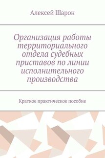 Организация работы территориального отдела судебных приставов по линии исполнительного производства. Краткое практическое пособие - Алексей Шарон