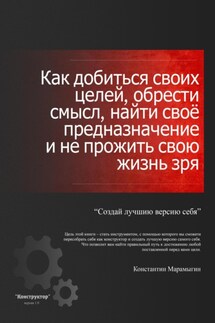 Как добиться своих целей, обрести смысл, найти свое предназначение и не прожить свою жизнь зря - Константин Марамыгин