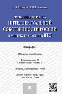 Особенности рынка интеллектуальной собственности России в контексте участия в ВТО. Монография - Владимир Бадьминович Мантусов, Татьяна Викторовна Евдокимова