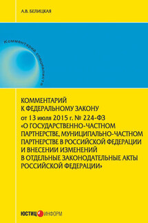 Комментарий к Федеральному закону от 13 июля 2015 г. № 224-ФЗ «О государственно-частном партнерстве, муниципально-частном партнерстве в Российской Федерации и внесении изменений в отдельные законодательные акты Российской Федерации» - Анна Белицкая