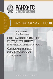 Оценка эффективности государственных и муниципальных услуг. Социальная критика и профессиональная экспертиза - Дмитрий Михайлович Рогозин, Ирина Анатольевна Шмерлина